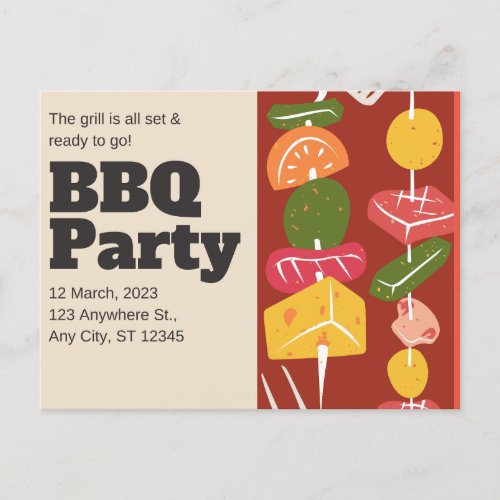 BBQ ANNOUNCEMENT POSTCARD