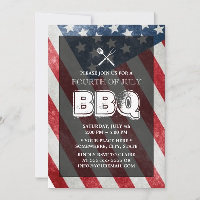 BBQ Annual July 4th Party Invitation (Front)