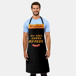 BBQ Apron My Wife Loves My Meat Funny Aprons 