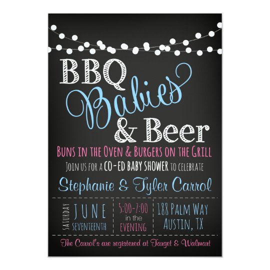 BBQ Babies and Beer coed baby shower invitation