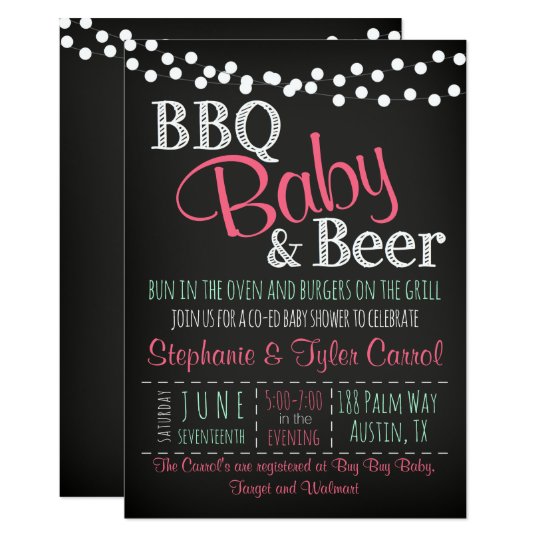 Bbq Baby Beer Baby Q Book Card Shower Invitation Zazzle Com