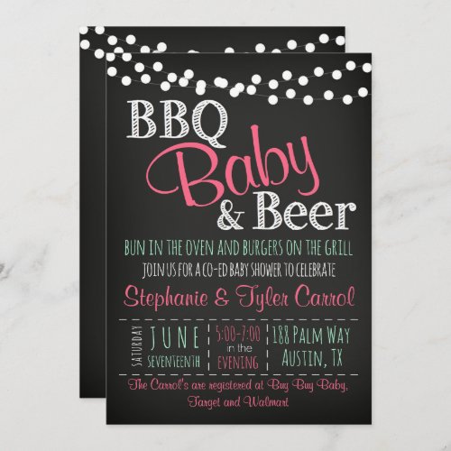 BBQ Baby Beer BaBy_Q Book Card  Shower Invitation