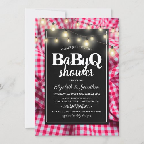 BBQ Baby Couples Shower  BaByQ Barbecue Invitation
