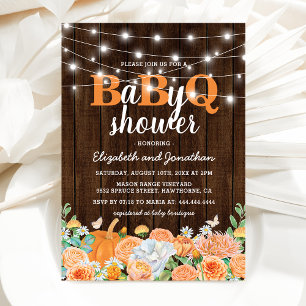 BBQ Baby Couples Shower Fall BaByQ Barbecue Invitation
