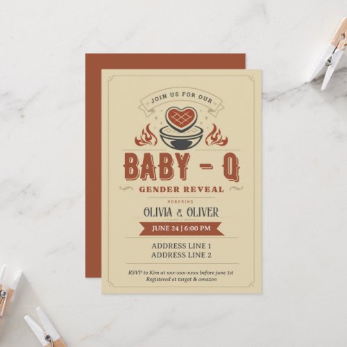 BBQ baby shower Baby_Q gender reveal  Invitation