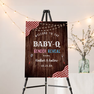 BBQ Baby Shower Baby-Q Gender Reveal Welcome Sign