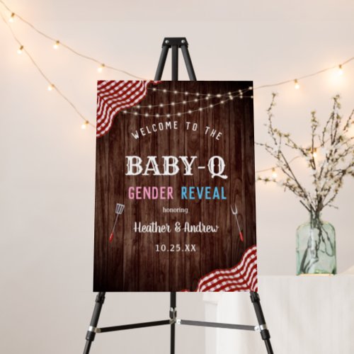 BBQ Baby Shower Baby_Q Gender Reveal Welcome Sign
