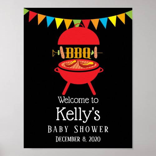 bbq baby shower bbq party barbecue bbq grill poster