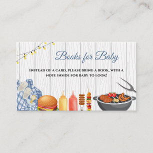 BBQ Baby Shower Book for Baby Enclosure Card