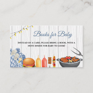 BBQ Baby Shower Book for Baby Enclosure Card