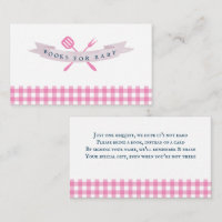 BBQ Baby Shower Books for Baby Vintage Pink Plaid Enclosure Card