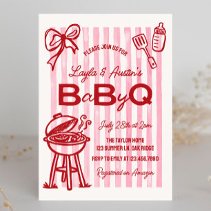 BBQ Baby Shower Couples Baby Q Invitation