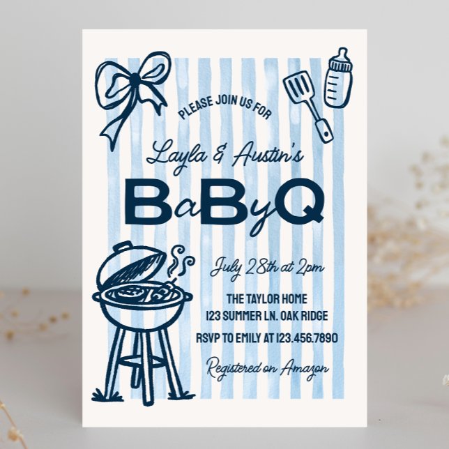 BBQ Baby Shower Couples Baby Q Invitation (Creator Uploaded)