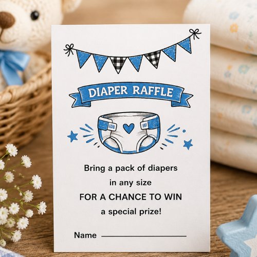 BBQ Baby Shower Diaper Raffle Card