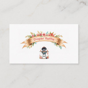 BBQ Baby Shower Diaper Raffle Ticket with Rustic Enclosure Card