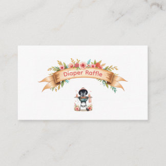 BBQ Baby Shower Diaper Raffle Ticket with Rustic Enclosure Card