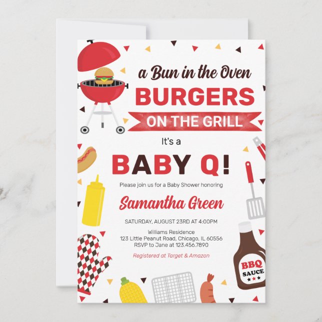 BBQ Baby Shower Invitation (Front)