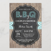 BBQ Baby Shower Invitation Baby Q Backyard Aqua