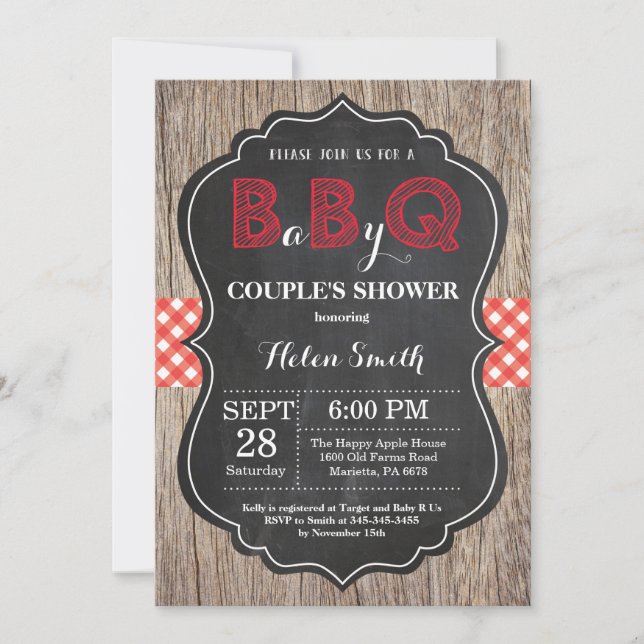 BBQ Baby Shower Invitation Baby Q Backyard Bash (Front)