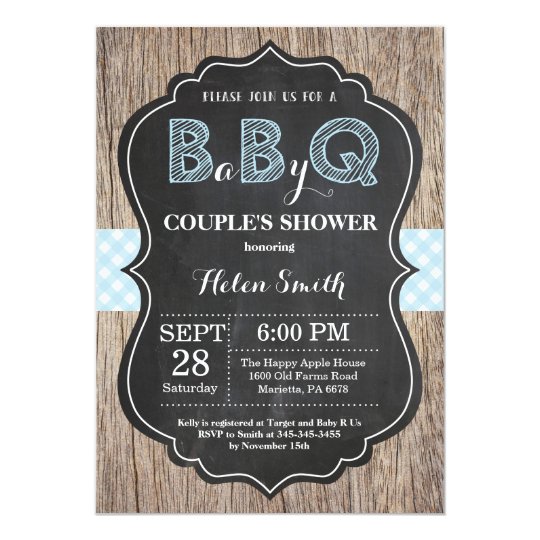 Bbq Baby Shower Invitation Baby Q Backyard Boy Zazzle Com