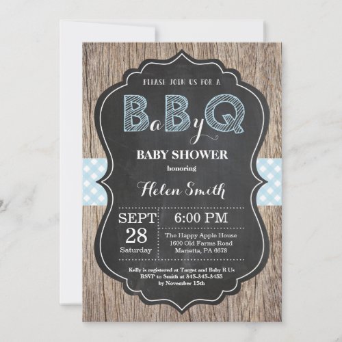 BBQ Baby Shower Invitation Baby Q Backyard Boy