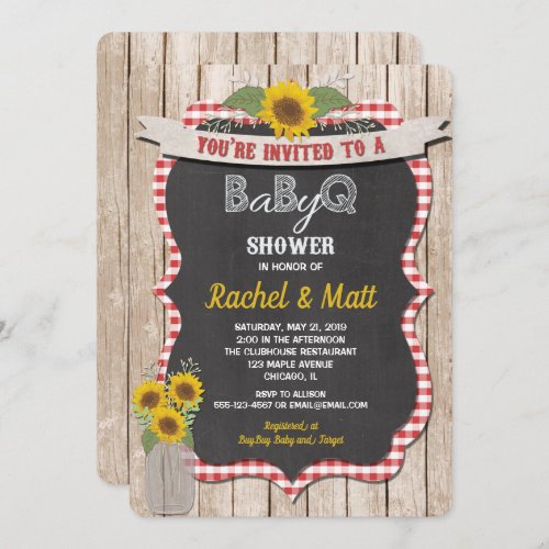 BBQ Baby Shower invitation Baby_Q picnic invite