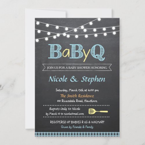 BBQ Baby Shower Invitation / Babyq