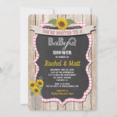 BBQ Baby Shower invitation girl pink yellow (Front)