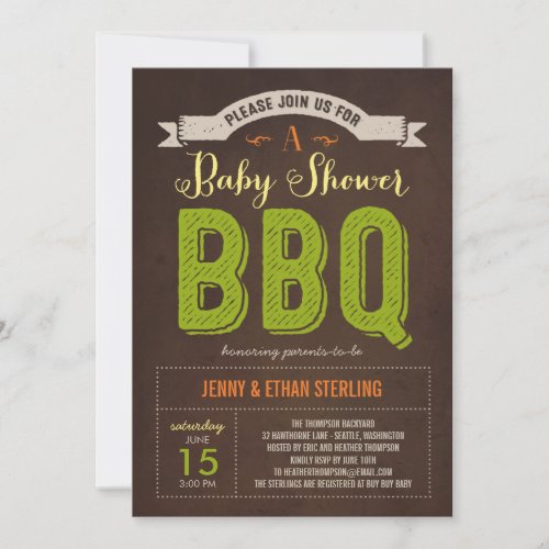 BBQ Baby Shower Invitation - Lime