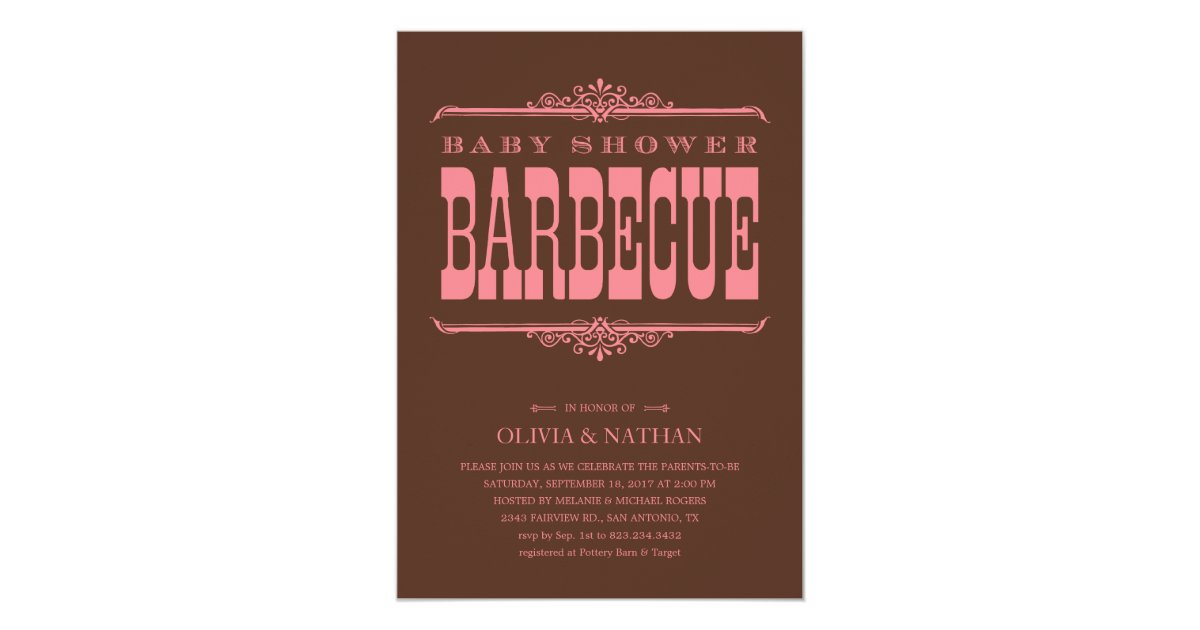 BBQ Baby Shower Invitations