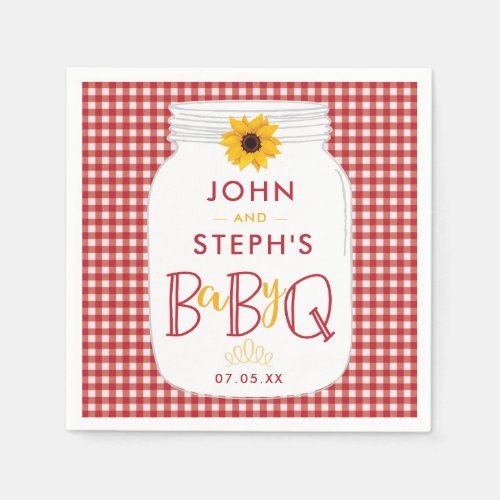 BBQ Baby Shower Napkins BaByQ Barbeque Party Napkins