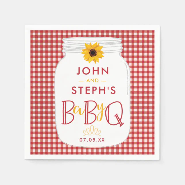BBQ Baby Shower Napkins, BaByQ Barbeque Party Napkins Zazzle