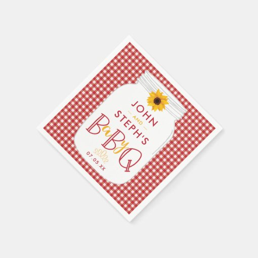 BBQ Baby Shower Napkins, BaByQ Barbeque Party Napkins Zazzle