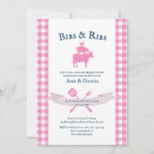 BBQ Baby Shower Rustic Vintage Pink Plaid Invitation (Front)