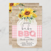 BBQ Baby Shower Sunflower Baby Q Couples Shower Invitation