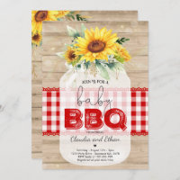 BBQ Baby Shower Sunflower Baby Q Couples Shower Invitation