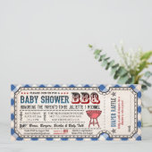 BBQ Baby Shower Ticket Diaper Raffle Invitations (Standing Front)