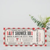 BBQ Baby Shower Ticket Diaper Raffle Invitations (Standing Front)