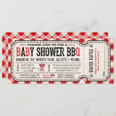 BBQ Baby Shower Ticket Diaper Raffle Invitations (Front/Back)