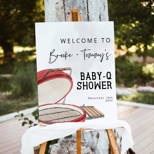 BBQ Baby Shower Welcome Sign, Bun in the Oven Baby Foam Board