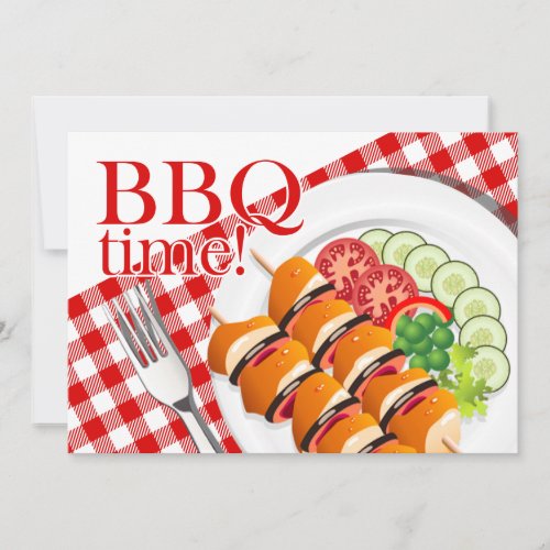 BBQ Backyard Cookout Summer Party Invitation