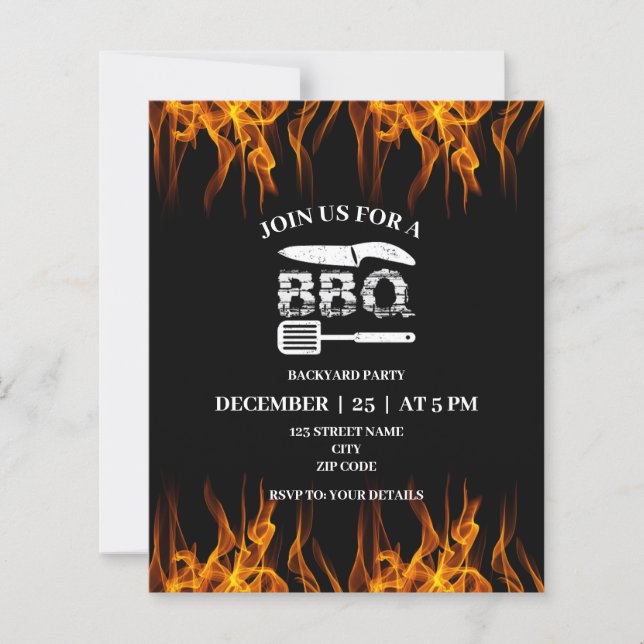 BBQ Backyard Party Invitation (Front)
