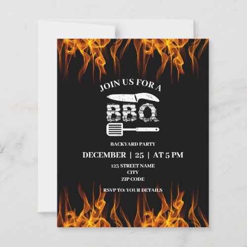BBQ Backyard Party Invitation