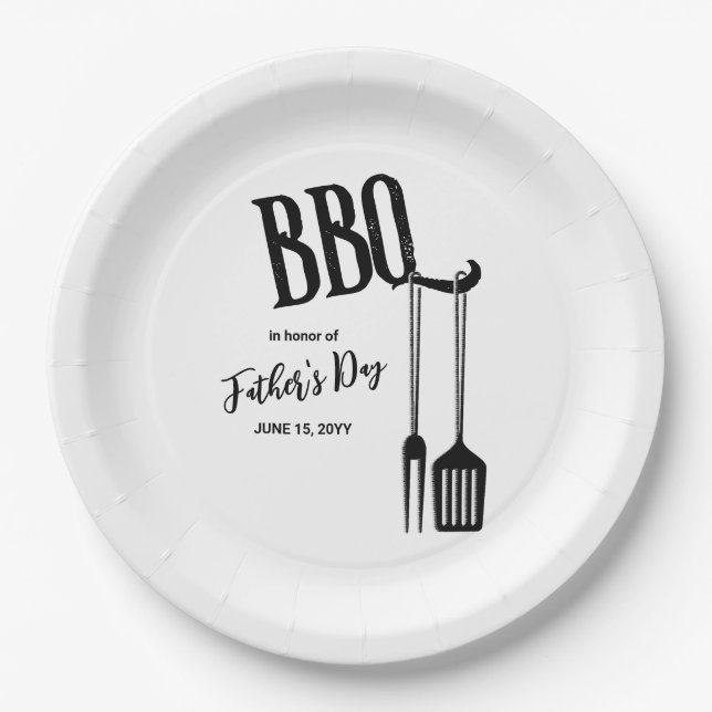 BBQ Backyard Party Paper Plates (Front)