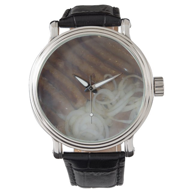 BBQ Bangers And Onions, Wrist Watch (Front)