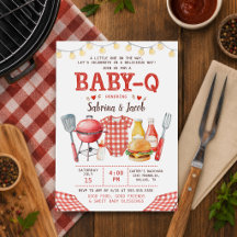 BBQ Barbecue Baby-Q Baby Shower Invitation