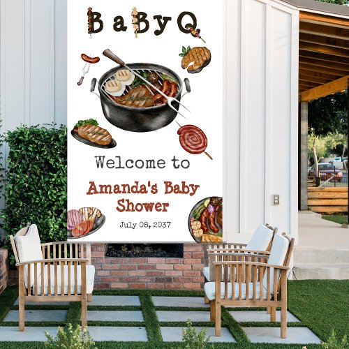 BBQ Barbecue Backyard Party Baby Shower BabyQ Banner