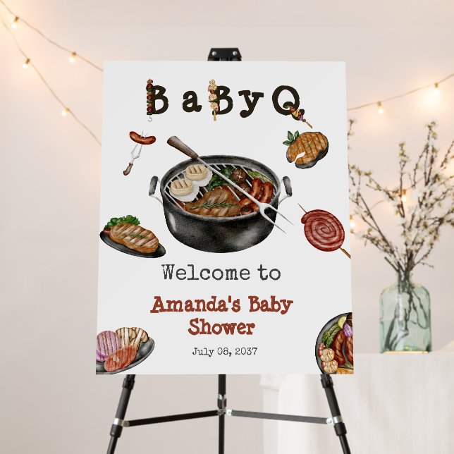 BBQ Barbecue Backyard Party Baby Shower BabyQ Foam Board (In Situ (Stand))