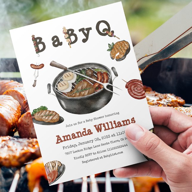 BBQ Barbecue Backyard Party Baby Shower BabyQ  Invitation (Creator Uploaded)