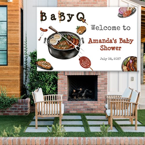 BBQ Barbecue Backyard Party Baby Shower Welcome Banner